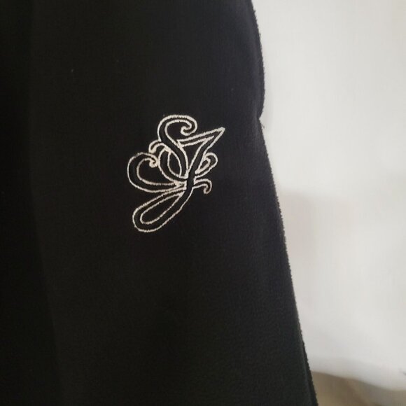 Sean John Black Fleece Lounge Pants W/ Drawstring Waist & Logo Embroidery Mens M - Picture 2 of 5